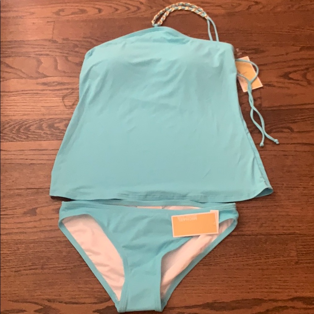 Michael Kors turquoise tankini .
